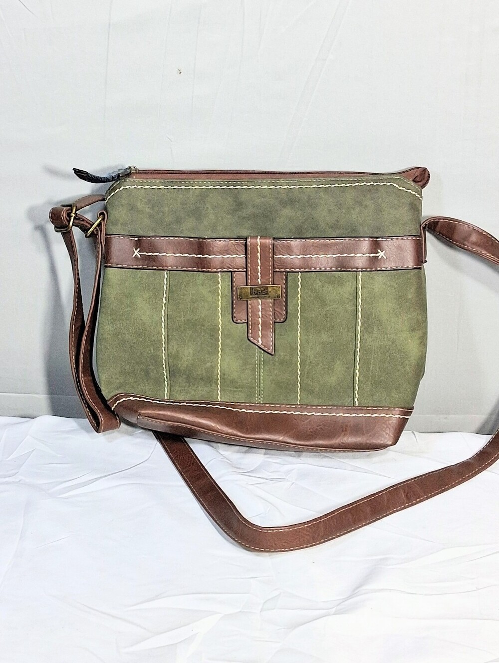 Boc Over the Shoulder Adjustable Crossbody Avocado & Brown Boho Sling Purse/Bag